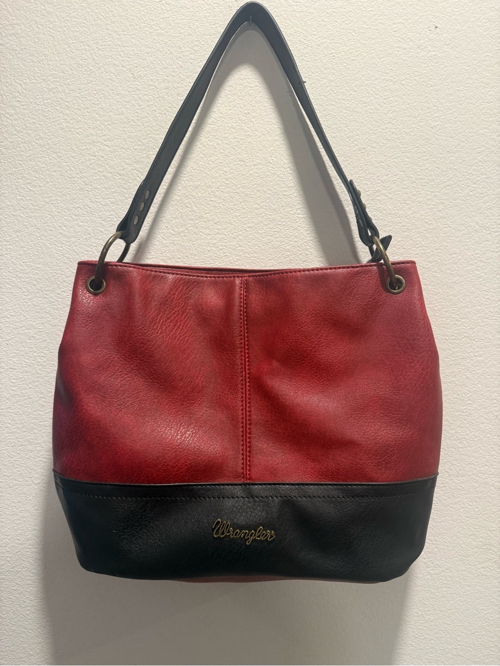 Wrangler Red Black Western Cowgirl Shoulder Bag Purse